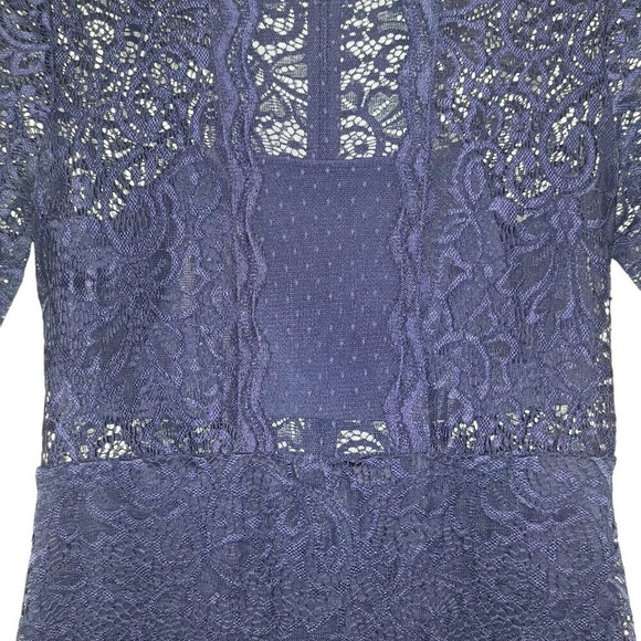 Express Design Studio Dark Navy Blue Trim Lace Dress - Womens Size 2 - Picture 12 of 16